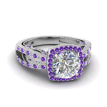Load image into Gallery viewer, Square Filigree Split Diamond Engagement Ring
