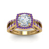 Load image into Gallery viewer, round-cut-diamond-engagement-ring-with-purple-topaz-in-18K-yellow-gold-FD1109RORGVITOANGLE3-NL-YG