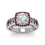 Load image into Gallery viewer, round-cut-diamond-engagement-ring-with-ruby-in-18K-white-gold-FD1109RORGRUDRANGLE3-NL-WG