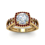 Load image into Gallery viewer, round-cut-diamond-engagement-ring-with-ruby-in-18K-yellow-gold-FD1109RORGRUDRANGLE3-NL-YG