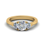 Load image into Gallery viewer, Round Cut Half Moon Accent Engagement Ring