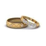 Load image into Gallery viewer, round-cut-diamond-infinity-style-matching-sets-for-him-and-her-in-18K-yellow-gold-FD8172B-NL-YG.jpg