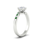 Load image into Gallery viewer, round-cut-diamond-swirl-channel-set-emerald-wedding-ring-in-white-gold-FDENS4028RORGEMGRANGLE2-NL-WG.jpg?v=1754996008