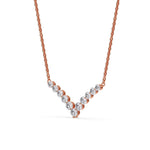 Load image into Gallery viewer, round-cut-diamond-v-shape-necklace-in-rose-gold-FDNK8068ANGLE2-0.25-CT-NL-RG
