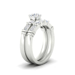 Load image into Gallery viewer, round-cut-dual-hoop-diamond-wedding-ring-set-in-white-gold-fdens286rosleep-nl-wg