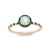 Load image into Gallery viewer, round-cut-emerald-halo-petite-engagement-ring-in-rose-gold-FD8523RORGEMGRANGLE3-NL-RG