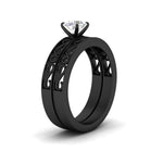 Load image into Gallery viewer, round-cut-filigree-single-stone-diamond-wedding-ring-set-in-black-gold-FDENS3289ROANGLE2-NL-BG.jpg?v=1763371089