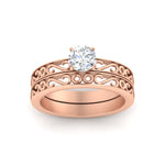 Load image into Gallery viewer, round-cut-filigree-single-stone-diamond-wedding-ring-set-in-rose-gold-FDENS3289ROANGLE5-NL-RG.jpg?v=1763371089