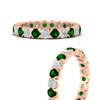 Load image into Gallery viewer, round-cut-full-eternity-1.60-carat-diamond-and-emerald-wedding-band-in-rose-gold-FD8072ROBGEMGRANGLE3-1.61CT-NL-RG?v=1751956605