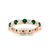 Load image into Gallery viewer, round-cut-full-eternity-1.60-carat-diamond-and-emerald-wedding-band-in-rose-gold-FD8072ROBGEMGRANGLE5-1.61CT-NL-RG?v=1751956605