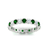 Load image into Gallery viewer, round-cut-full-eternity-1.60-carat-diamond-and-emerald-wedding-band-in-white-gold-FD8072ROBGEMGRANGLE5-1.61CT-NL-WG?v=1751956607