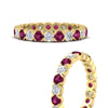 Load image into Gallery viewer, round-cut-full-eternity-1.60-carat-diamond-and-pink-sapphire-wedding-band-in-yellow-gold-FD8072ROBGSADRPIANGLE3-1.61CT-NL-YG?v=1751956609