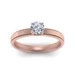 Load image into Gallery viewer, Single Stone Milgrain Engagement Ring