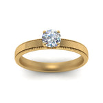 Load image into Gallery viewer, Single Stone Milgrain Engagement Ring