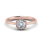 Load image into Gallery viewer, round-cut-hexagon-solitaire-engagement-ring-in-rose-gold-FD9162ROR-NL-RG