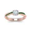 Load image into Gallery viewer, round-cut-infinity-twist-diamond-engagement-ring-with-emerald-in-14K-rose-gold-FD8253RORGEMGR-NL-RG