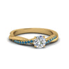 Load image into Gallery viewer, round-cut-infinity-twist-diamond-engagement-ring-with-ice-blue-topaz-in-14K-yellow-gold-FD8253RORGICBLTO-NL-YG