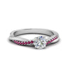 Load image into Gallery viewer, round-cut-infinity-twist-diamond-engagement-ring-with-pink-sapphire-in-14K-white-gold-FD8253RORGSADRPI-NL-WG