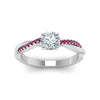 Load image into Gallery viewer, round-cut-infinity-twist-diamond-engagement-ring-with-pink-sapphire-in-14K-white-gold-FD8253RORGSADRPI-NL-WG