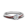 Load image into Gallery viewer, round-cut-infinity-twist-diamond-engagement-ring-with-ruby-in-14K-white-gold-FD8253RORGRUDR-NL-WG