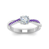 Load image into Gallery viewer, round-cut-infinity-twist-diamond-engagement-ring-with-violac-topaz-in-14K-white-gold-FD8253RORGVITO-NL-WG