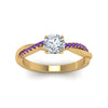 Load image into Gallery viewer, round-cut-infinity-twist-diamond-engagement-ring-with-violac-topaz-in-14K-yellow-gold-FD8253RORGVITO-NL-YG