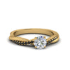 Load image into Gallery viewer, round-cut-infinity-twist-engagement-ring-with-black-diamond-in-14K-yellow-gold-FD8253RORGBLACK-NL-YG