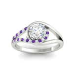 Load image into Gallery viewer, Round Cut Swirl Split Engagement Ring