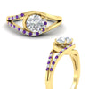 Load image into Gallery viewer, Round Cut Swirl Split Engagement Ring