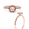 Load image into Gallery viewer, round-cut-orange-sapphire-halo-petite-engagement-ring-in-rose-gold-FD8523RORGSAORANGLE3-NL-RG