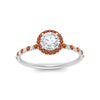 Load image into Gallery viewer, round-cut-orange-sapphire-halo-petite-engagement-ring-in-white-gold-FD8523RORGSAORANGLE3-NL-WG
