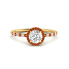 Load image into Gallery viewer, round-cut-orange-sapphire-halo-petite-engagement-ring-in-yellow-gold-FD8523RORGSAORANGLE3-NL-YG