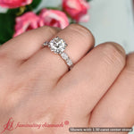 Load image into Gallery viewer, Oval Accented Round Cut Engagement Ring