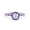 Load image into Gallery viewer, round-cut-purple-topaz-halo-petite-engagement-ring-in-white-gold-FD8523RORGVITOANGLE3-NL-WG