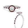 Load image into Gallery viewer, round-cut-ruby-halo-petite-engagement-ring-in-white-gold-FD8523RORGRUDRANGLE3-NL-WG