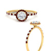 Load image into Gallery viewer, round-cut-ruby-halo-petite-engagement-ring-in-yellow-gold-FD8523RORGRUDRANGLE3-NL-YG