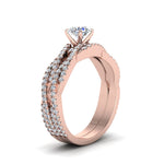 Load image into Gallery viewer, round-cut-simple-diamond-twisted-vine-bridal-ring-sets-in-14K-rose-gold-FD8233RO-NL-RG