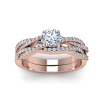 Load image into Gallery viewer, round-cut-simple-diamond-twisted-vine-bridal-ring-sets-in-14K-rose-gold-FD8233RO-NL-RG