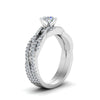 Load image into Gallery viewer, round-cut-simple-diamond-twisted-vine-bridal-ring-sets-in-14K-white-gold-FD8233RO-NL-WG