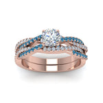 Load image into Gallery viewer, round-cut-simple-diamond-twisted-vine-bridal-ring-sets-with-ice-blue-topaz-in-14K-rose-gold-FD8233ROGICBLTO-NL-RG