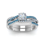 Load image into Gallery viewer, round-cut-simple-diamond-twisted-vine-bridal-ring-sets-with-ice-blue-topaz-in-14K-white-gold-FD8233ROGICBLTO-NL-WG