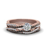 Load image into Gallery viewer, round-cut-simple-twisted-vine-bridal-ring-sets-with-black-diamond-in-14K-rose-gold-FD8233ROGBLACK-NL-RG