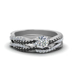 Load image into Gallery viewer, round-cut-simple-twisted-vine-bridal-ring-sets-with-black-diamond-in-950-Platinum-FD8233ROGBLACK-NL-WG