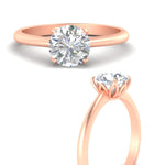 Load image into Gallery viewer, Round Solitaire Cathedral Ring With Floral Head