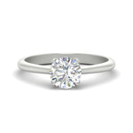 Load image into Gallery viewer, Round Solitaire Cathedral Ring With Floral Head