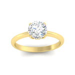 Load image into Gallery viewer, Round Solitaire Cathedral Ring With Floral Head