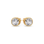 Load image into Gallery viewer, Round Cut Stud Bezel Set Earring