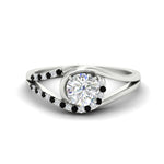 Load image into Gallery viewer, Round Cut Swirl Split Engagement Ring