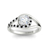 Load image into Gallery viewer, Round Cut Swirl Split Engagement Ring