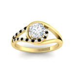 Load image into Gallery viewer, Round Cut Swirl Split Engagement Ring